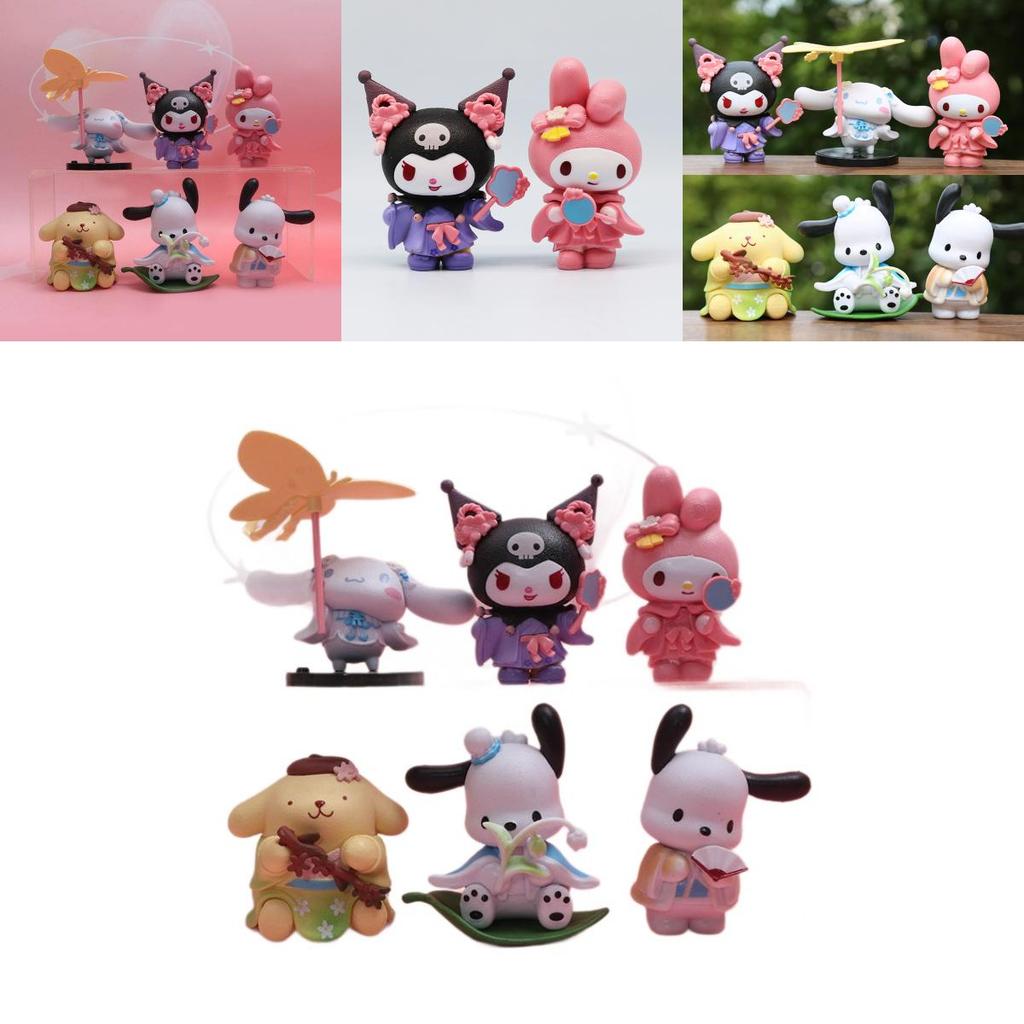 Entzückende Sanrio PVC-Figuren-Kollektion mit Melon Melody und Kuromi in bezaubernden floralen Designs