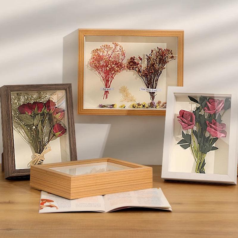 Rám na fotky se sušenými květinami dutý DIY malířský rám trojrozměrné rámy na preparáty rámy pro paspartování rámy na obrazy skladování tissue růží
