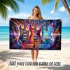 Music Guitar Theme Beach Towel Personalized Custom Name & Text Soft Quick Dry Beach Towel for Swimming Travel