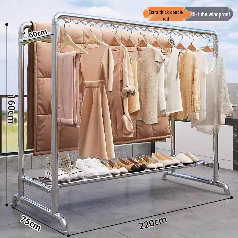 Floor-Standing Indoor Clothes Drying Rack for Bedroom and Balcony