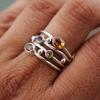 Trendy Color Inlaid Zircon Hollow Ring, Suitable for Women's Fashionable Fashion Accessories Jewelry