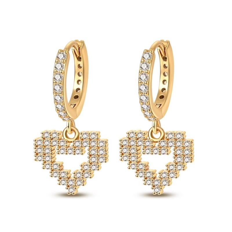 Women's 925 Silver Classic Gold Pearl Inlaid Earrings Elegant Suitable For Engagement Wedding Party Exquisite Jewelry