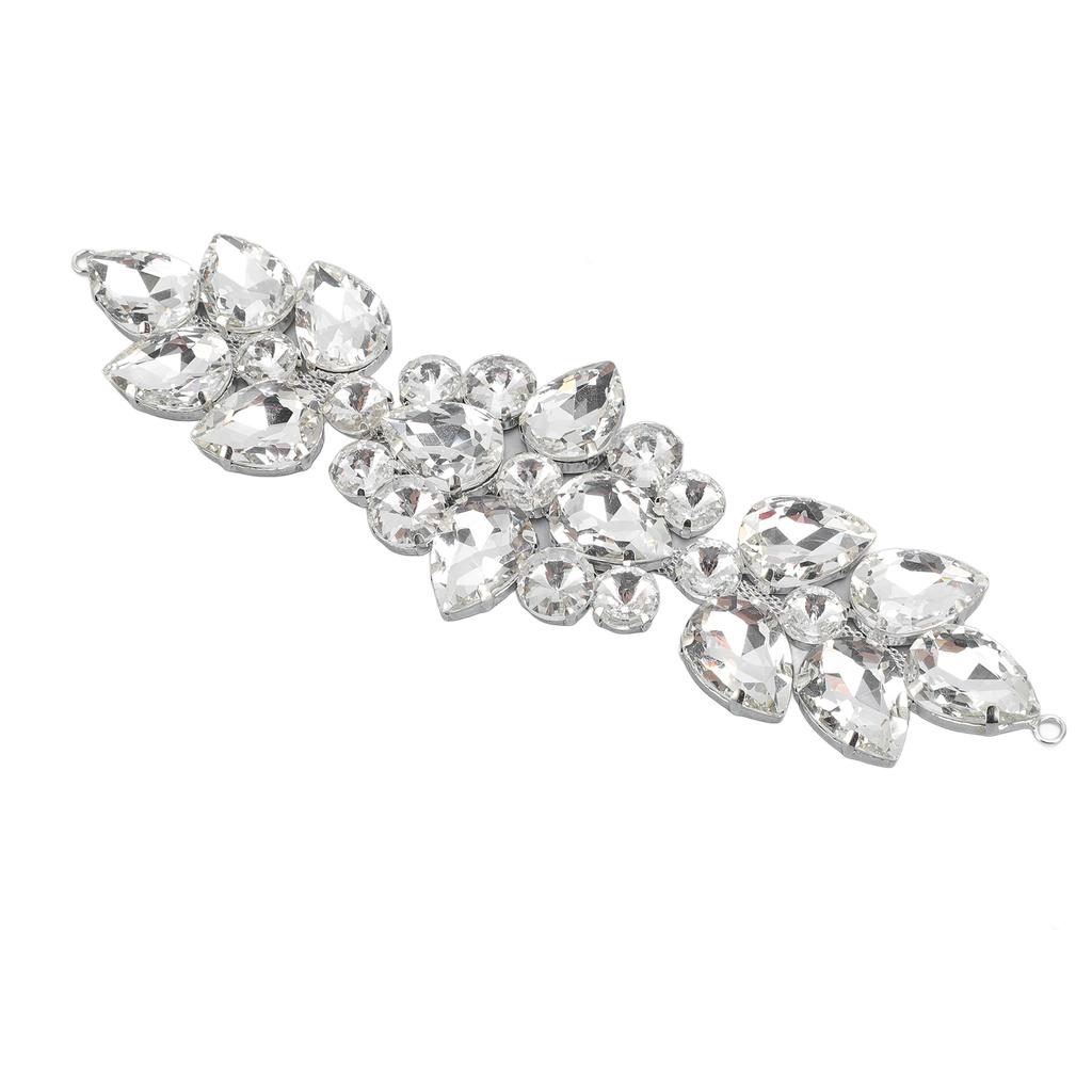 Applique Strass Verre Exquise Éblouissante Fleur Strass Verre Patch pour Vêtements Robe de Mariée
