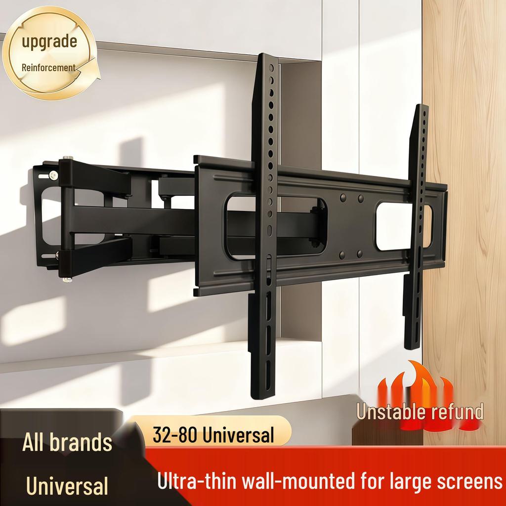Rotating Retractable TV Wall Mount for 32-80 Inch LCD Monitors