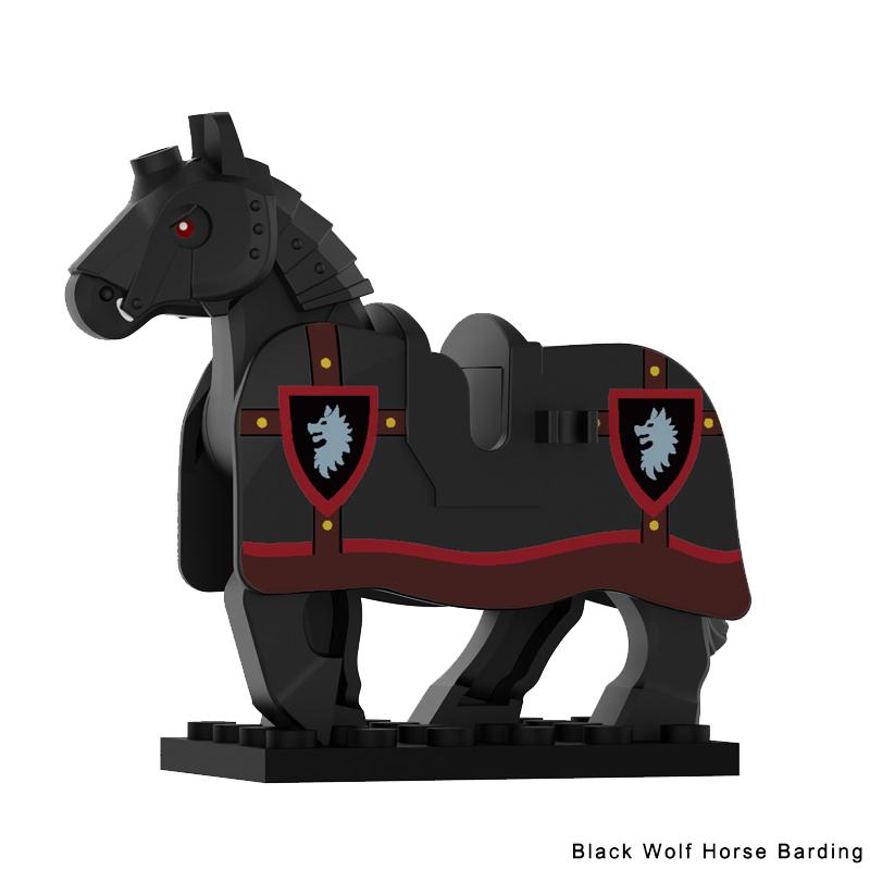 Medieval Castle Soldier Action Figures Building Block Dragon Anime Knight Accessory Warhorse Militia Helmet Shield Toy Gift S015