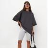 Frühling und Sommer 260g Baumwolle T-Shirt Volltonfarbe Kurzarm Frauen lose übergroße Tops