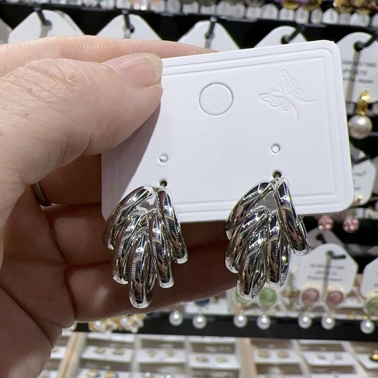 

Серьги-кольца золотого и серебряного цвета для женщин, корейская мода, трехслойные кольца, большие толстые круглые серьги, пирсинг, ювелирные изделия, подарки серебряный