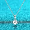 D Color 1 2 3 Carat Moissanite Necklace For Women Six Prong Simulated Diamond Pendant 925 Sterling Silver Wedding Jewelry