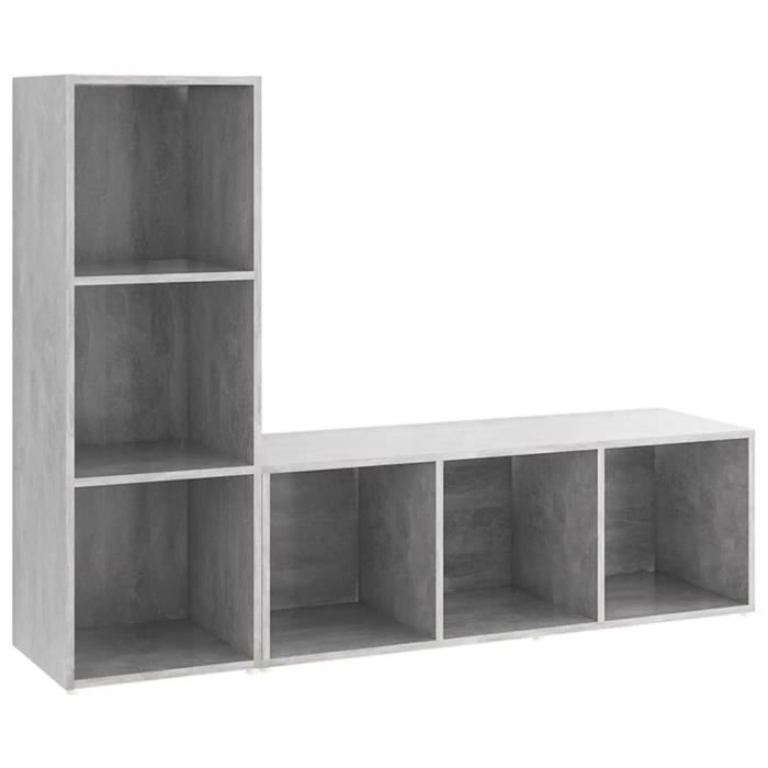 VidaXL TV Stands 2 Pcs Concrete Grey 107x35x37 Cm Chipboard