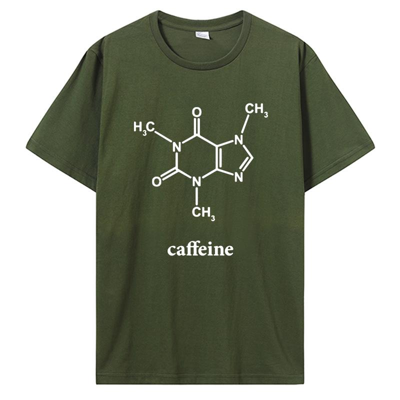 Caffeine Molecule T Shirt Chemistry Nerd Tshirt Cotton High Quality Soft Sweat Eu Size Tshirt Basic Camisetas