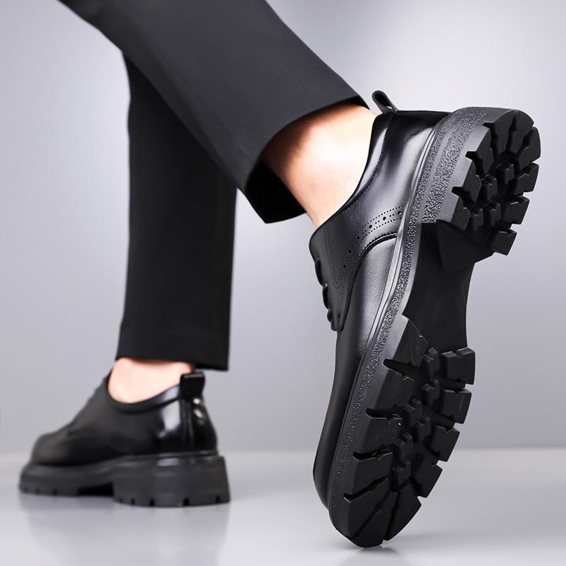 Fashion Elegantes Lace Up Casual Shoes Leather Mens Oxfords Shoes Leisure Walk Man Business Footwear Versatile Derby Shoes Men Sneakers