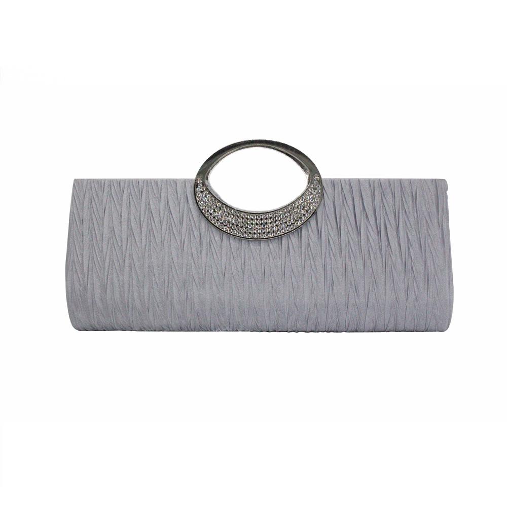 Classic Rhinestone Pleated Evening Bag for Women