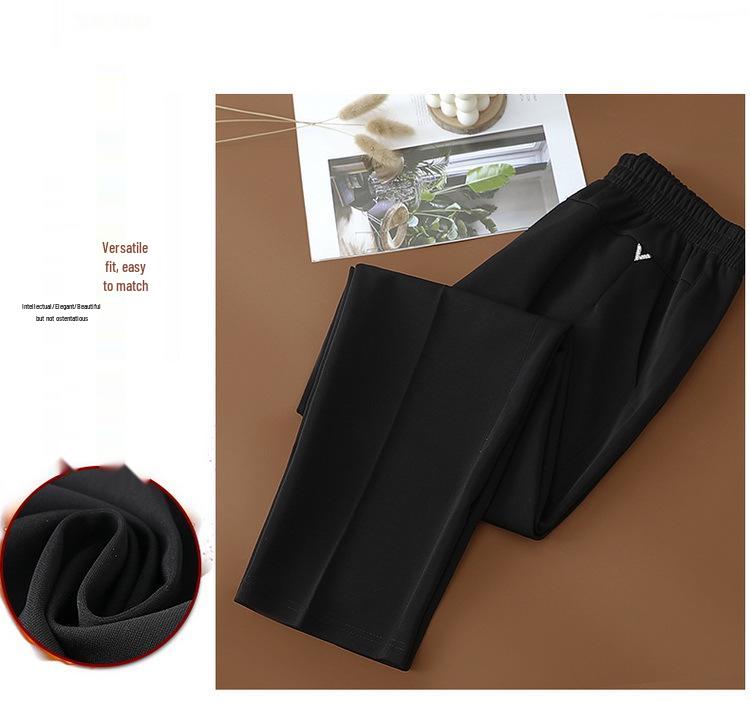 Elastische Bundhose mit geradem Bein für Frauen mittleren Alters und ältere Frauen - Vielseitige Freizeithose mit Taschen für Frühling und Herbst.