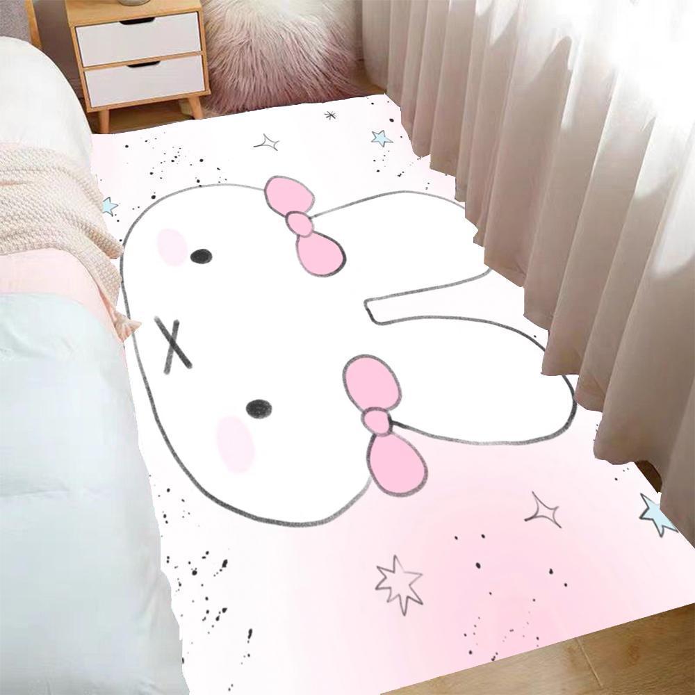 Kawaii Miffy Rabbit Carpet Bedside Blanket Foot Mat Cute Cartoon Bay Window Mat Coffee Table Blanket Anti-slip Floor Mat