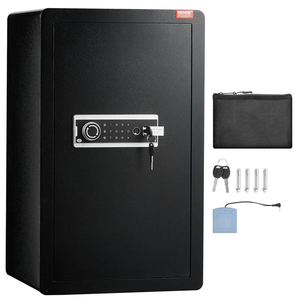 Einzeltür 3,5 cu.ft Tresor mit Schlüsselschloss, Passwort & Fingerabdruck Schwarz