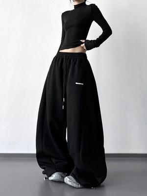 2025 Autumn/Winter Women's Trendy American-Style Sweatpants: Hip Hop, Street Dance, Loose Wide-Leg Casual Pants