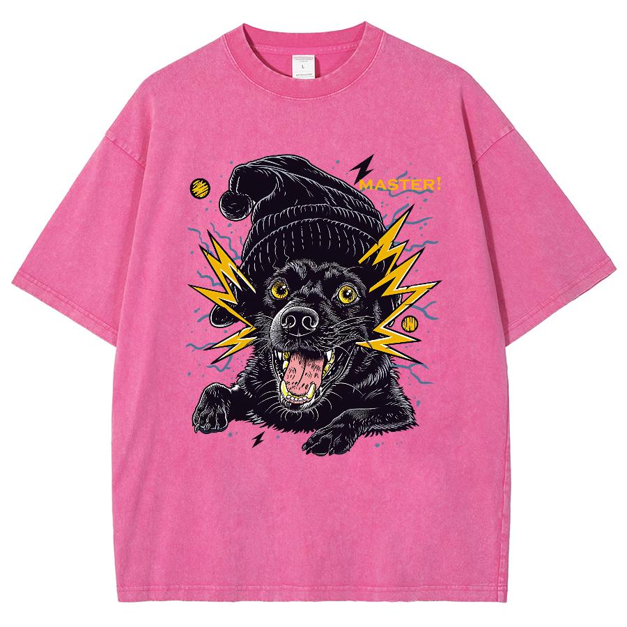 

Черный лабрадор в шляпе принт унисекс футболка оверсайз стирка короткий рукав американский винтаж уличный топ 2XL