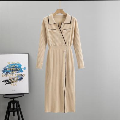 Long Sleeve Sweater Dress for Women Spring V Neck Ribbed Casual Formal Cocktail Bodycon Maxi Dresses Women's Button Slim Fit Elegant Knitted Dresses