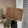 Borsa da spiaggia estiva da viaggio in paglia intrecciata, pochette alla moda, borsa a tracolla, borsa a tracolla per donna, borsa da polso da donna, borsa in vimini