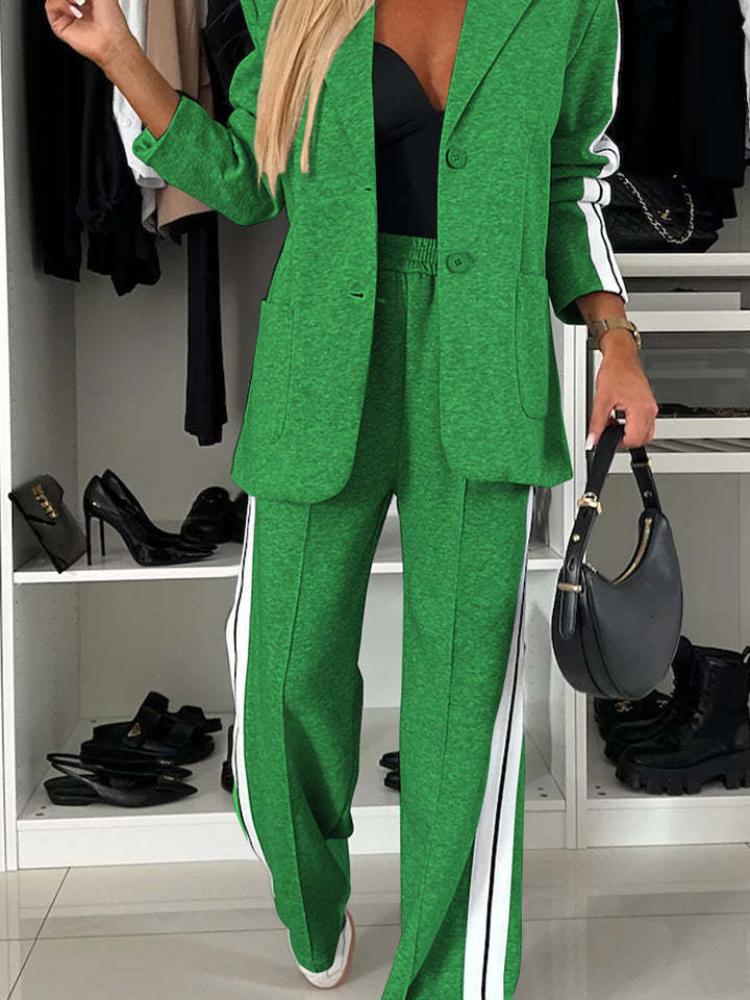 Autumn and winter women's long-sleeved lapel casual suit suit