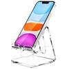 Portable Transparent Acrylic Phone Stand with Rubber Pads for Smartphones and Tablets