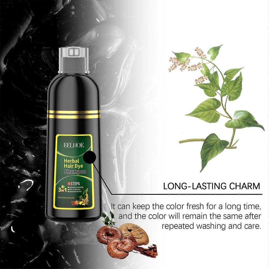 Plant black hair shampoo plant extract washing and care DIY dyed hair refreshing and smooth shampoo