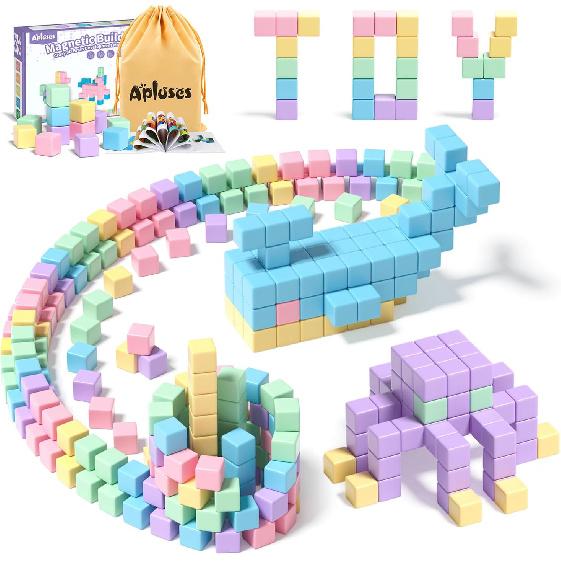 32pcs Magnetic Blocks Building Cubes for Toddlers, Classroom Must Haves Creative Learning Kids Gifts, Preschool Montessori Sensory Autism Magnet Toys