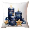 Popular Christmas Pillow Cover Retro Watercolor Blue Print Home Cushion Pillow Cover Premium Durable Quality Useful