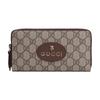 Wallet Neo Vintage Series, Aged Metal Tiger Head Decorated with Presbyopia Logo, Zipper Closure, Canvas Patchwork, Wallet, Same Style for Men