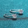 Simple Zircon Fashion Drop Earrings Six Claw Hoops Versatile Commute Elegant