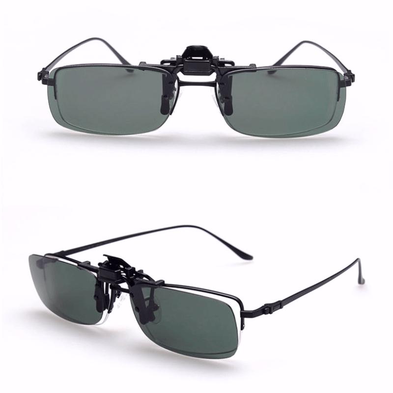 Sunglasses Men Myopia Sunglasses Clip Unisex Driving Night Vision Glasses Upturned Clip Folding Night Vision Clip