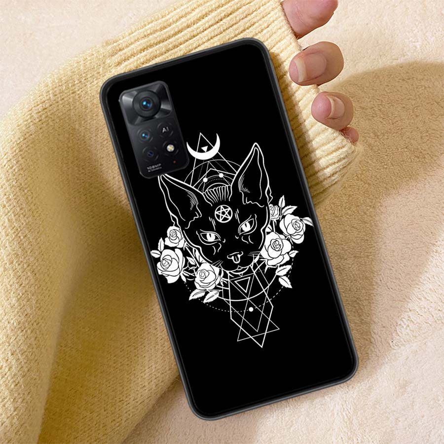 Witch And Cat Custom Phone Case For Redmi 13C 14C Note 14 13 Pro Plus 5G Clear Capa 12 12C 10A 10C 10 9A 9C 9T 9 8 Pro Cover TPU