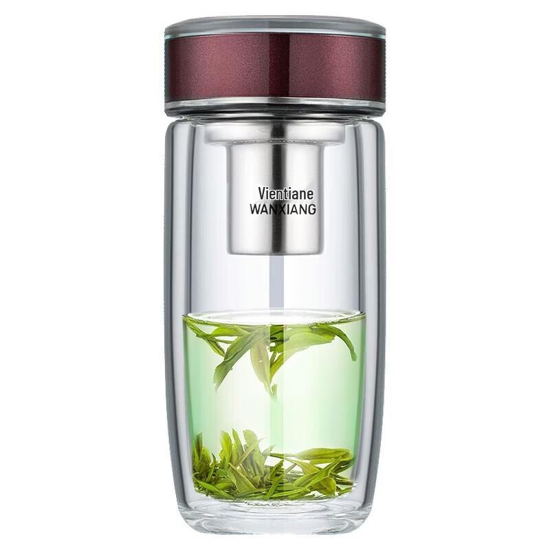 Wanxiang Double-Layer Heat-Resistant Glass Tea Bottle