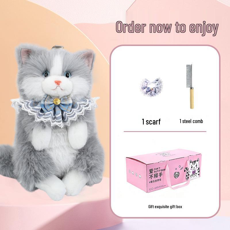 Cross-border Cat Doll Backpack: Plush Simulation Double Shoulder Toy, Ideal Gift for Girls