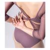 Womens Sheer Mesh Long Sleeve Leotard With U-Back Cross Straps Ballet Contemporary Dance Aerial Yoga Training