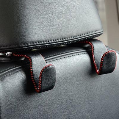 4 Stück Auto Sitz Kopfstützenhaken Leder Versteckter Rückenbügel Aufbewahrungshalter Organizer Hinteres Gestell für Handtaschen Taschen Innenraumzubehör