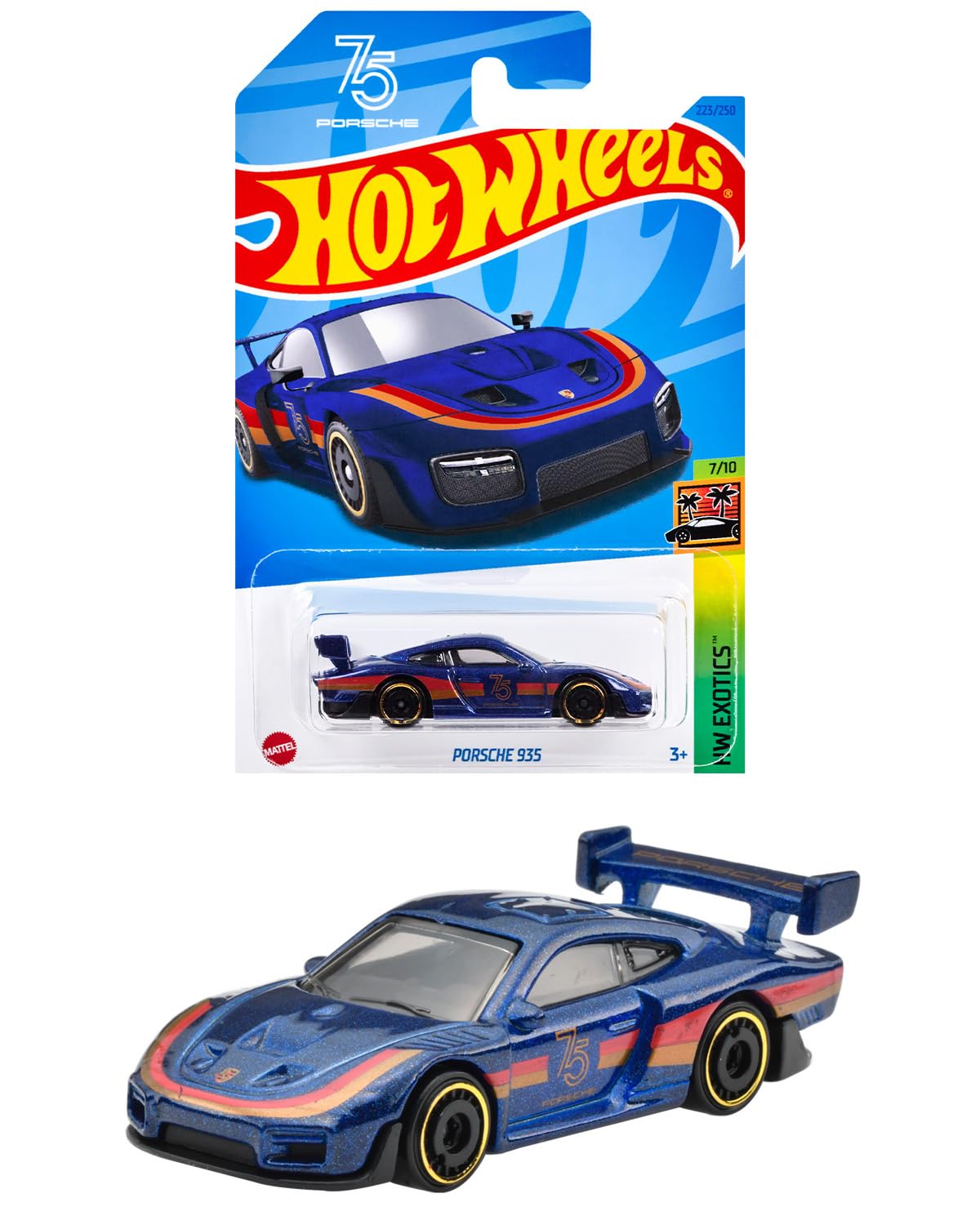 

Hot Wheels Базовая машинка Porsche 935 3 и HNK54 [Возраст от] синий