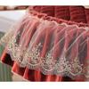 Red Lace Toilet Cover Set Universal Toilet Seat Cover and Water Tank Cover Quilting Design Waterproof and Stain Resistant Toilet Decoration Mats