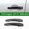 For Peugeot 207CC Coupe 2006-2013 Accessory Carbon Fibre Pattern Car 2 Door Handle Covers Trim 2008 2009 2010 2011 2012