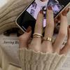 Elegant White Mother-of-Pearl Double-Layer Women's Ring with Open Design