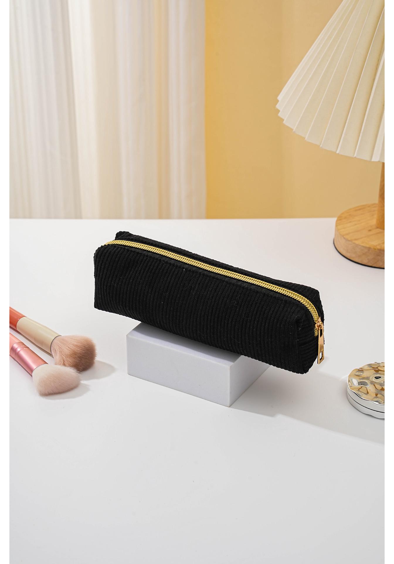 

Large Capacity Corduroy Skincare and Makeup Bag - Korean Style, Portable Stationery Storage Bag