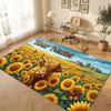 Floral Garden Theme Soft Crystal Velvet Rug Custom Name & Text Print Non Slip Floor Rug for Bedroom Living Room
