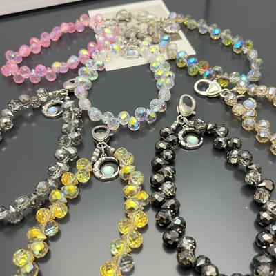 Elegant Women's Crystal Water Drop Beaded Phone Wrist Lanyard