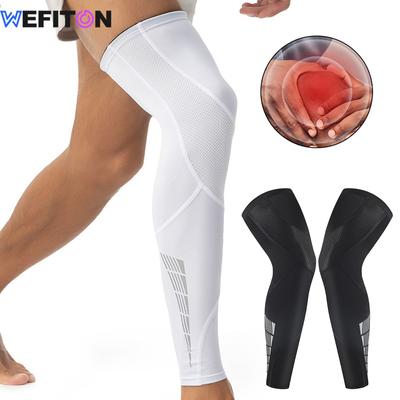1Pair Long Leg Compression Sleeves For Running Basketball Cycling Muscle Support Joint Pain Relief Secure Fit Men Women Youth