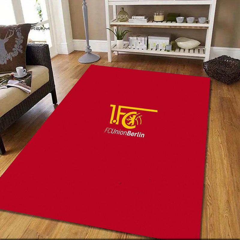 1. FC Union Berlin Flannel Pattern Square Carpet,Area Rug,Carpet Rug for Living Room Bedroom Sofa Playroom Decor,Non-slip Floor Mat