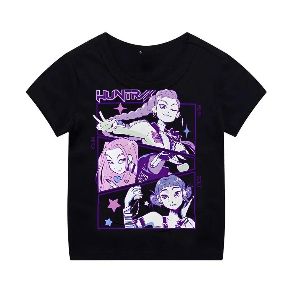 Kpop Cacciatori di Demoni Abbigliamento per Bambini Maglietta a Maniche Corte Carina Kpop Cacciatori di Demoni Tigre T-shirt Harajuku per Ragazzi Ragazze 130