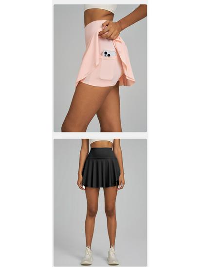 JOOMON Women's Quick-Dry Yoga & Tennis Skirt with Waist Pocket, Breathable Running Shorts, Slimming Fit