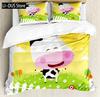 Cute Milk Cow Print Duvet Cover Set Twin King Queen Microfiber Cartoon Cattle Bedding Set Farmhouse Animal Theme Comforter Cover