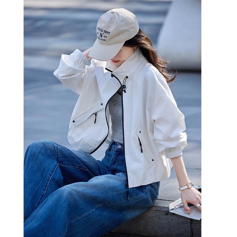 Women's Colorblock Stand-Up Collar Jacket