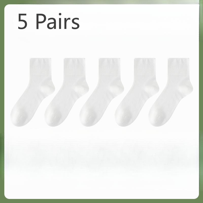 

5 пар мужских летних коммерческих дышащих антибактериальных носков-гольфов свободного кроя 10А 5 Pairs белый